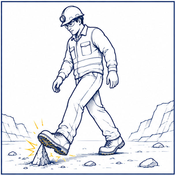 Slip Resistance for Mining Work Environments Mining safety boots designed for slippery surfaces and uneven terrain conditions