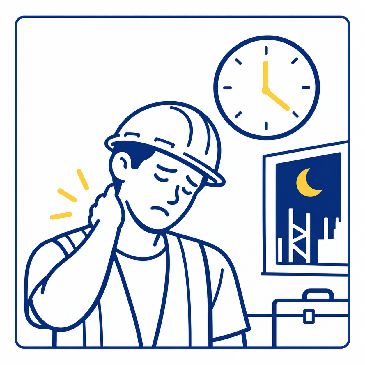 Long Working Hours Long working hours for electrical and utility workers