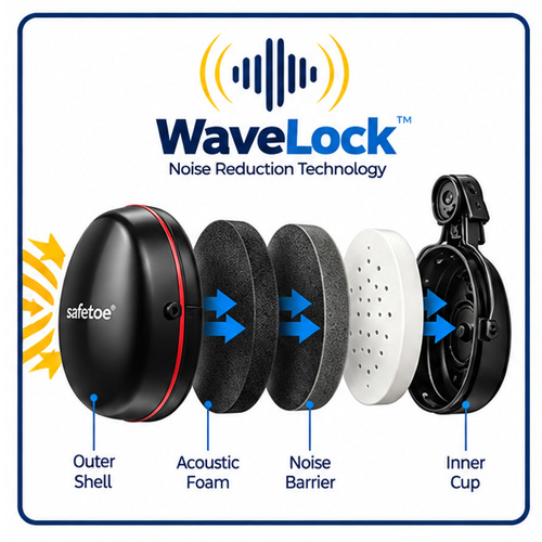 WaveLock Noise Reduction Technology for Hearing Protection WaveLock noise reduction technology for industrial safety earmuffs