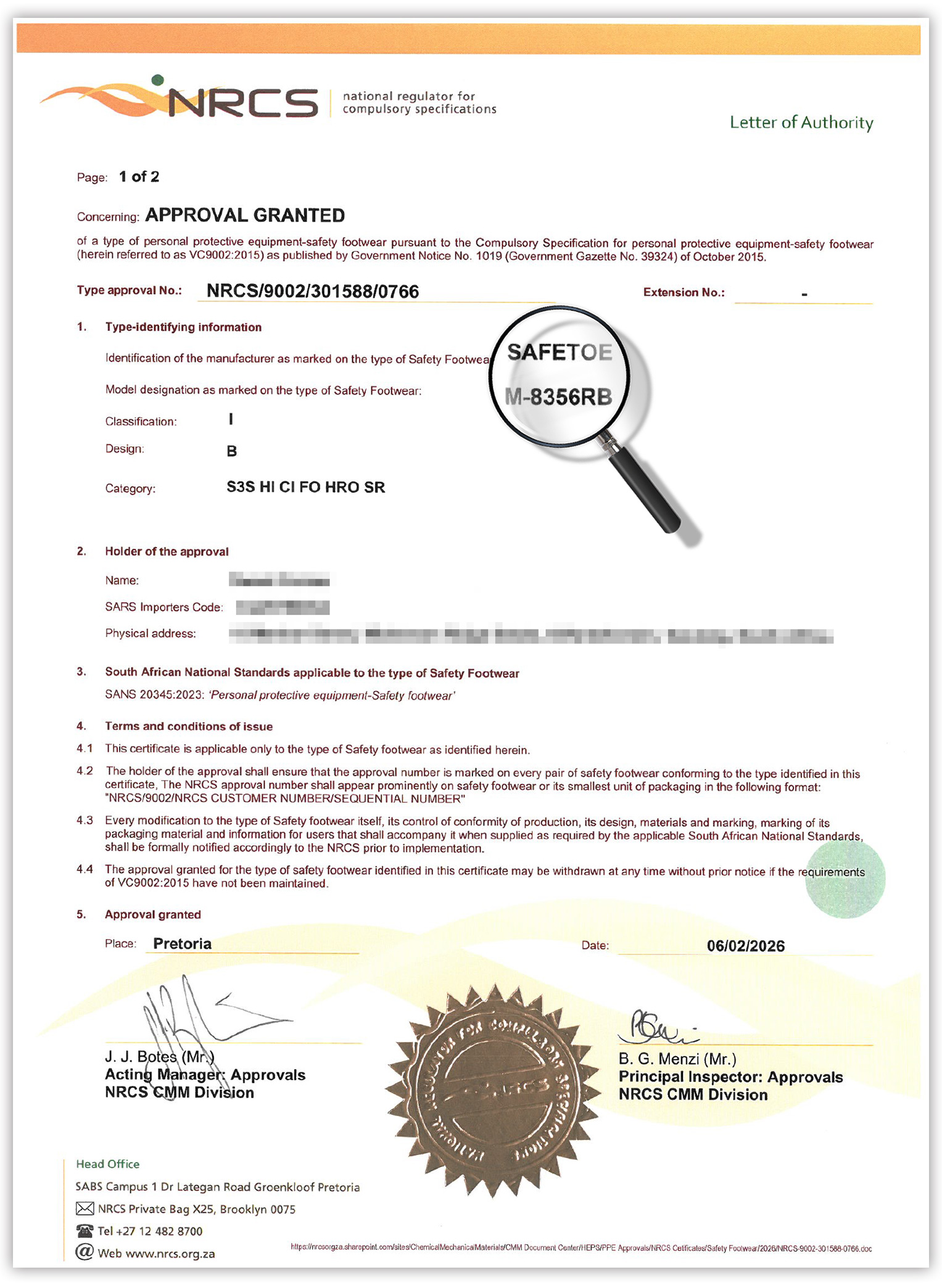 Certificate