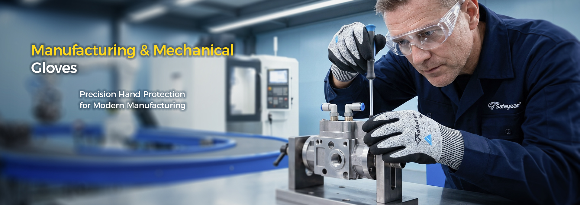 Safeyear manufacturing and mechanical work gloves providing precision hand protection for industrial workers Manufacturing & Mechanical Work Gloves for Industrial Protection