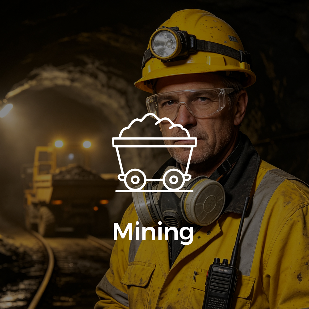 CrystalShield™ helmet face protection for mining and underground work environments