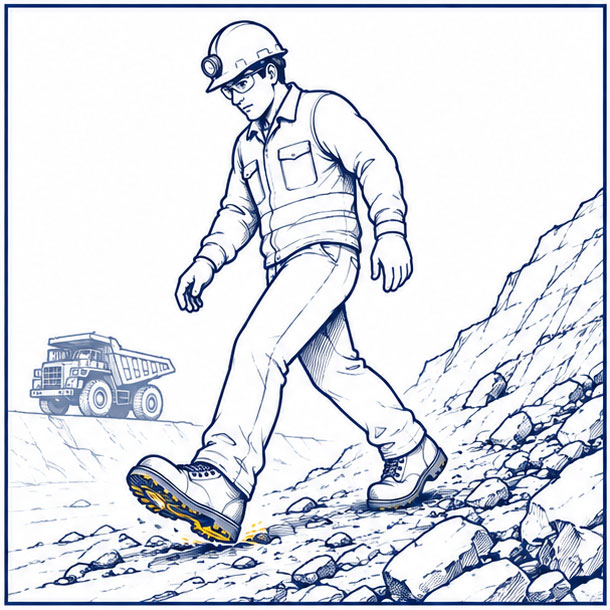 Comfortable Safety Boots for Long Mining Shifts Mining WorkPlaces Slippery & Uneven Terrain