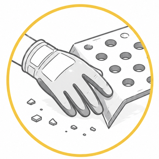 Sharp Components Manufacturing work gloves providing cut protection against sharp components and metal edges