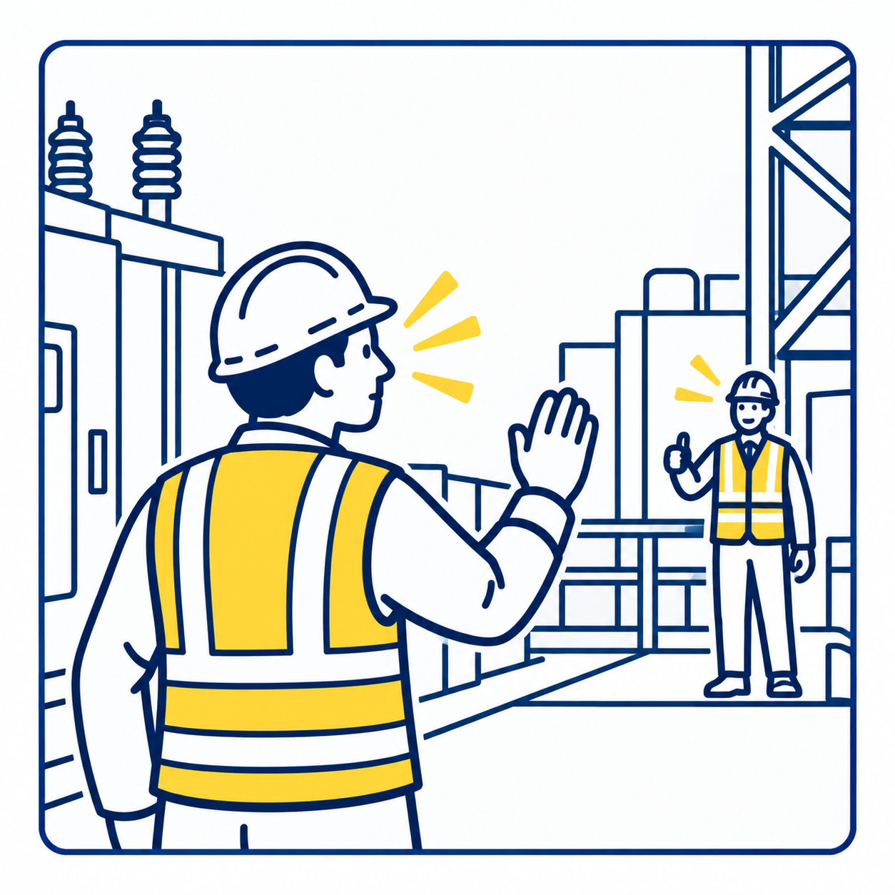 High Visibility at Electrical Worksites High visibility for electrical workers in complex industrial worksites
