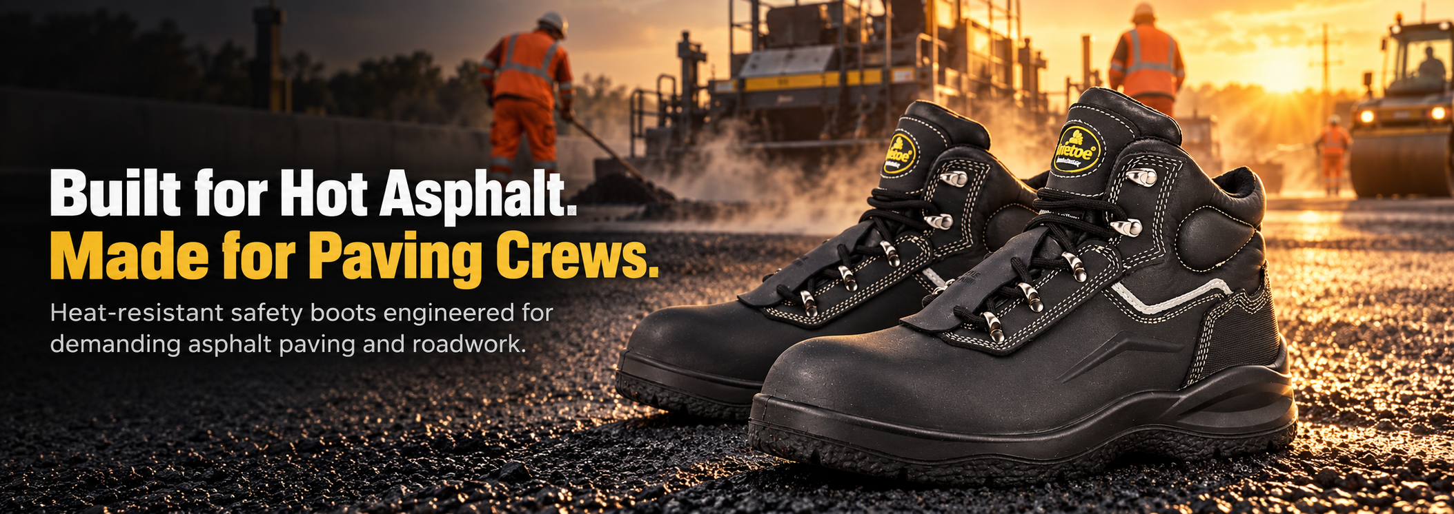 OBuilt for hot surfaces, heavy-duty roadwork and demanding paving environments. Asphalt Paving Safety Boots