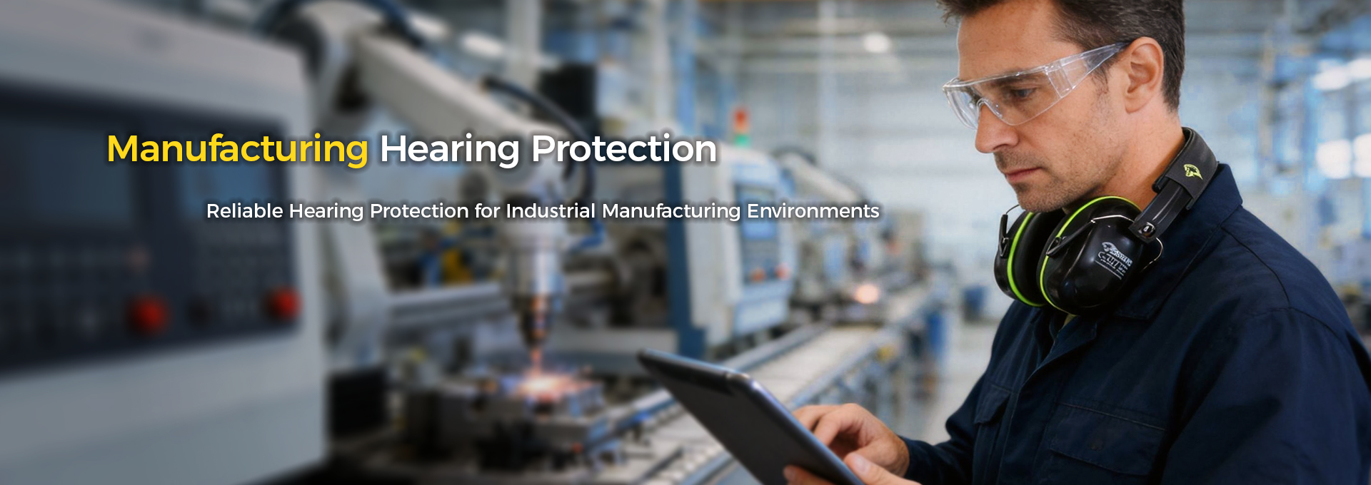 Industrial earmuffs and earplugs for continuous machine noise and long production shifts. HEARING PROTECTION FOR MANUFACTURING