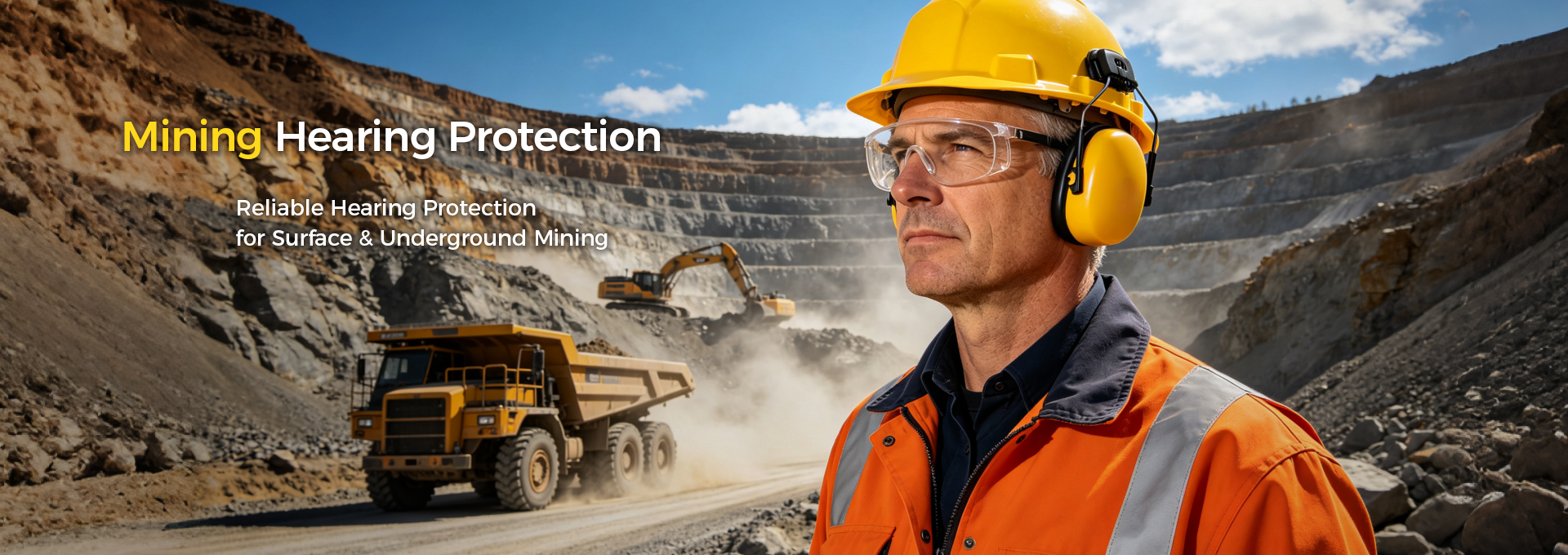 Industrial earmuffs and earplugs for high-noise surface and underground mining operations. HEARING PROTECTION FOR MINING