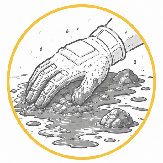 Wet & Muddy Conditions mining gloves with durable grip protection for wet and muddy working conditions