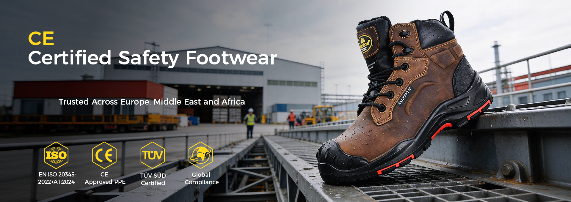ASTM F2413-24 certified safety footwear for U.S. industrial workplaces ASTM F2413-24 Safety Footwear Certification