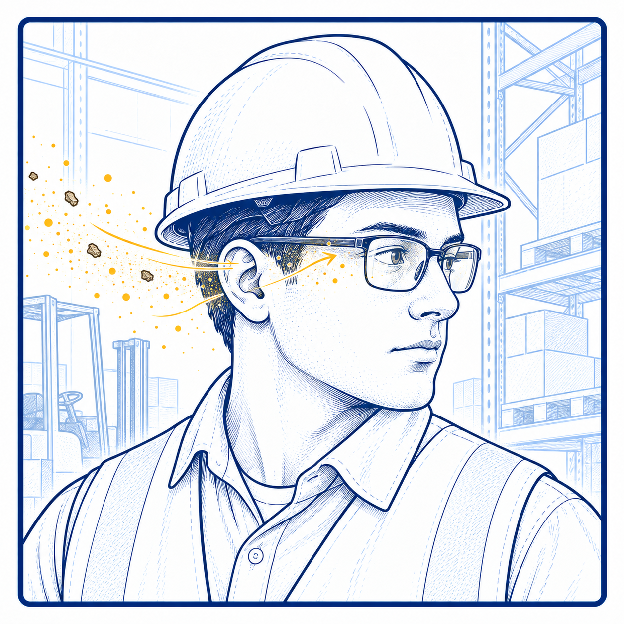 Limited Side Protection with Prescription Eyewear Prescription glasses providing limited side protection against workplace flying particles and debris