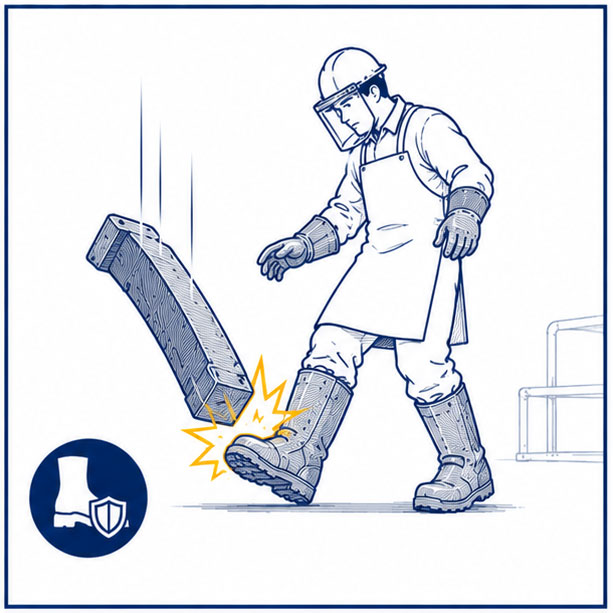 Metatarsal Impact Hazards in Foundry Operations Metatarsal impact hazards from falling metal parts in foundry and metalworking operations