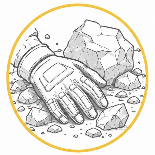 Sharp Rocks mining gloves providing cut and abrasion protection against sharp rocks and mining debris