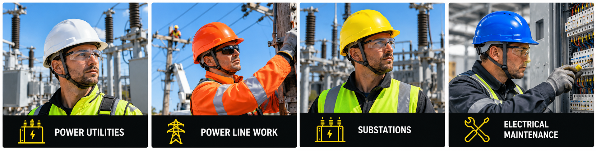 Electrical Safety Helmets for Utility and Maintenance Work Electrical safety helmets for power utilities power line work substations and electrical maintenance