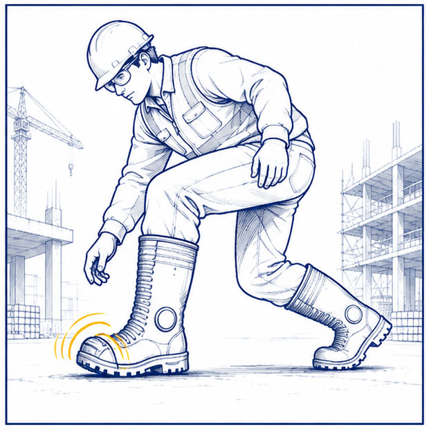 Heavy-Duty Wellington Boots for Mining Work Mining worker wearing durable Wellington boots for repeated flexing and heavy-duty work