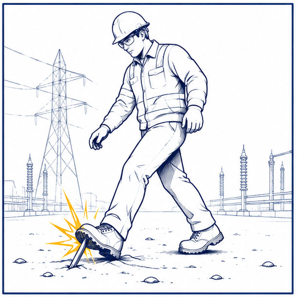 Puncture Hazards in Electrical Worksites Sharp debris and underfoot puncture hazards in electrical and utility work environments