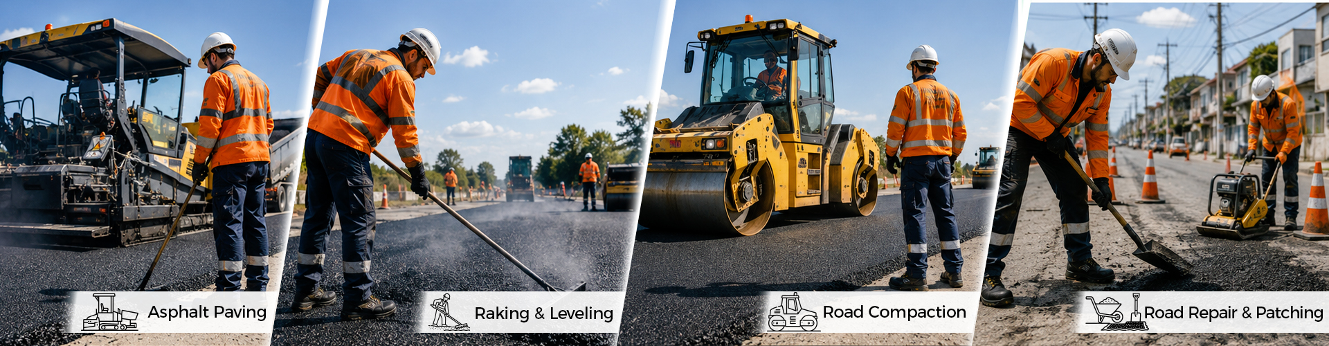 Safety Boots for Asphalt Paving and Roadwork Environments Asphalt paving safety boots for paving raking road compaction and road repair work environments