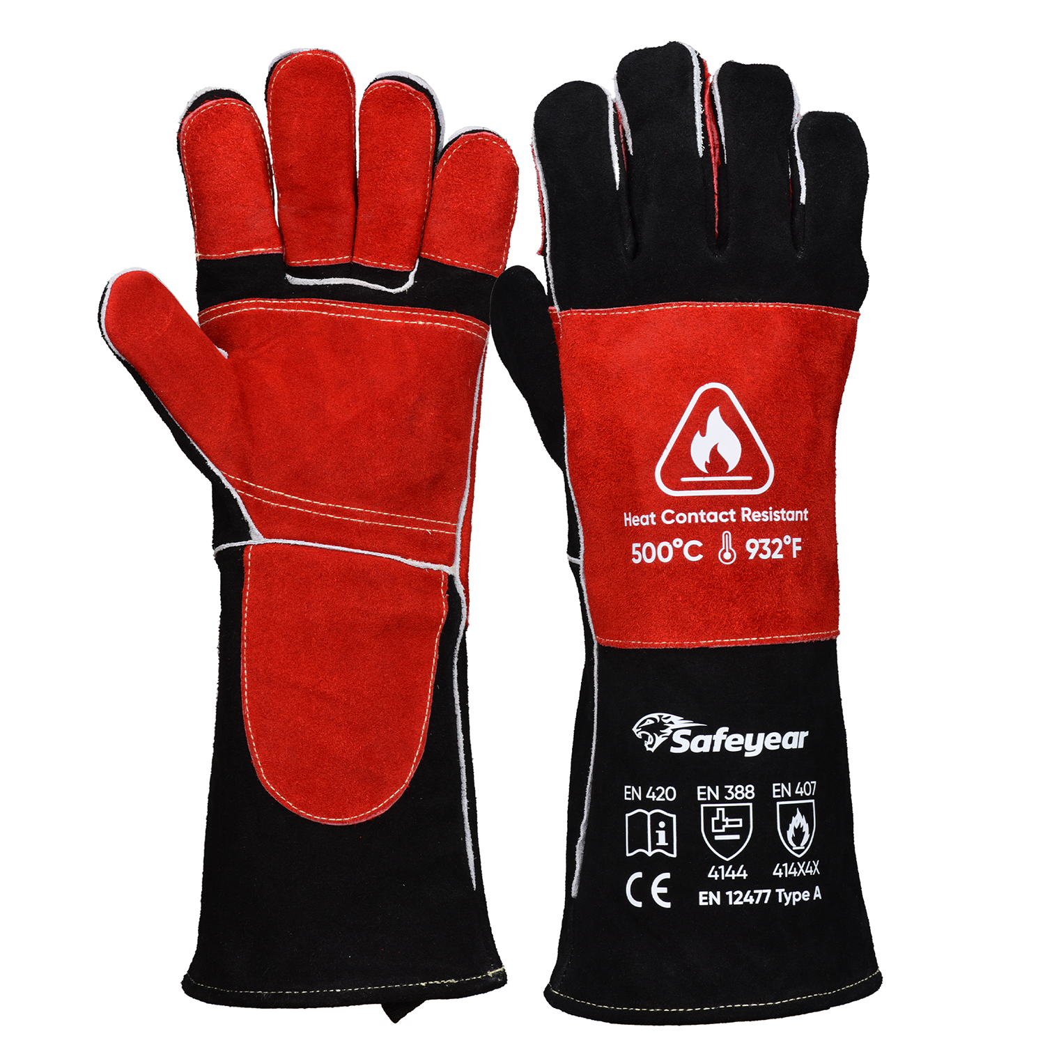 Leather Welding Gloves for MIG/TIG | Heat Protection (EN 407) FL-1023