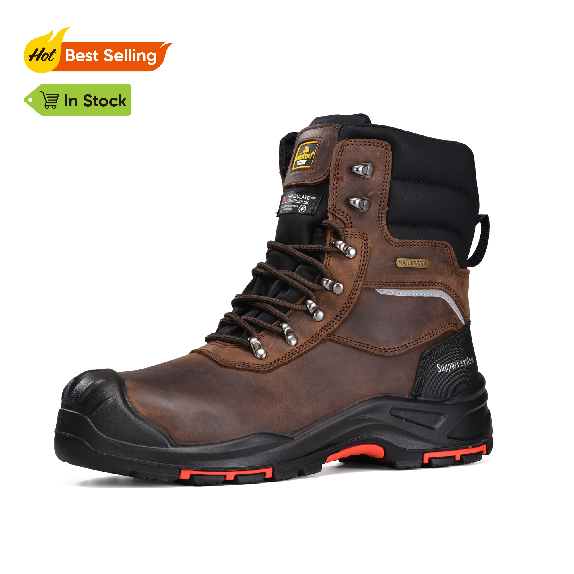 Mens Warm Safety Boots Oil Resistant Work Boots  Waterproof H-9552