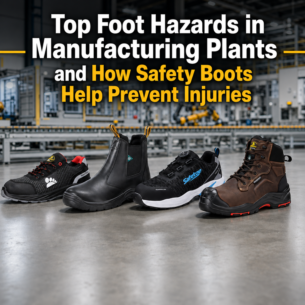 Top Foot Hazards in Manufacturing Plants and How Safety Boots Help Prevent Injuries