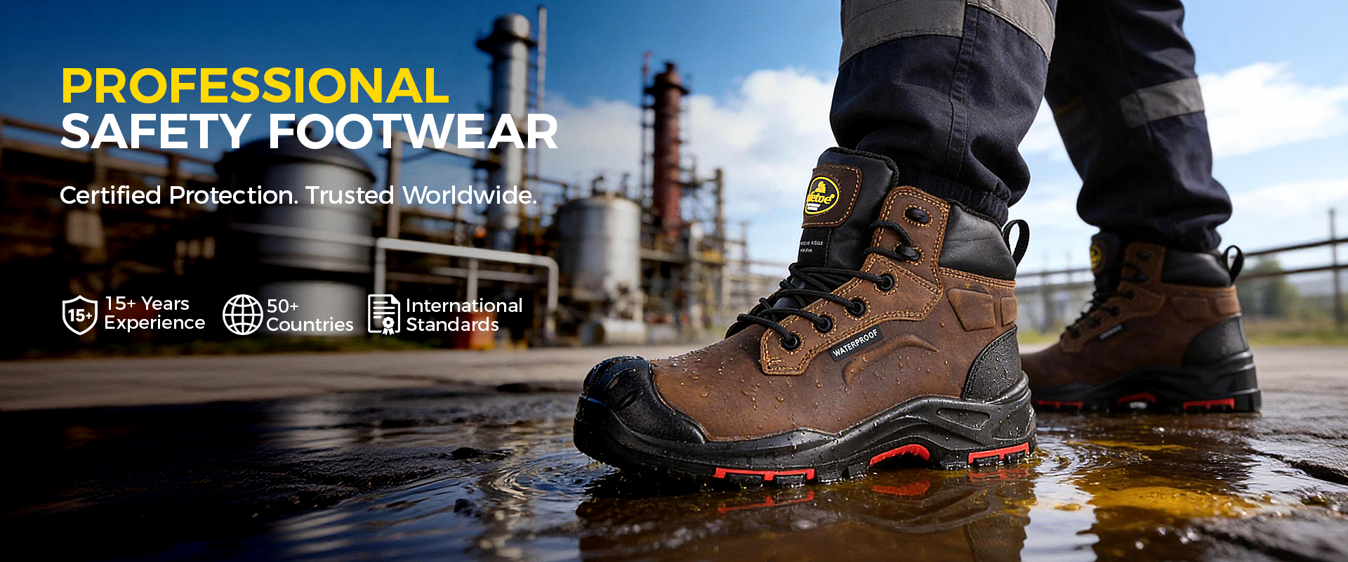 Black Leather Chelsea Work Boots M-8025NBK