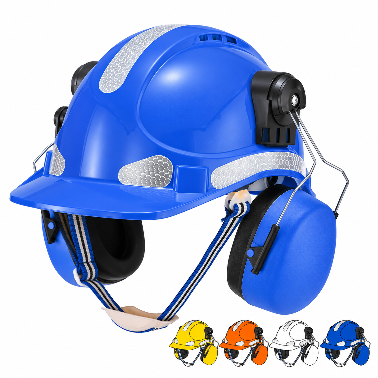 W-018EM construction safety helmet with earmuffs