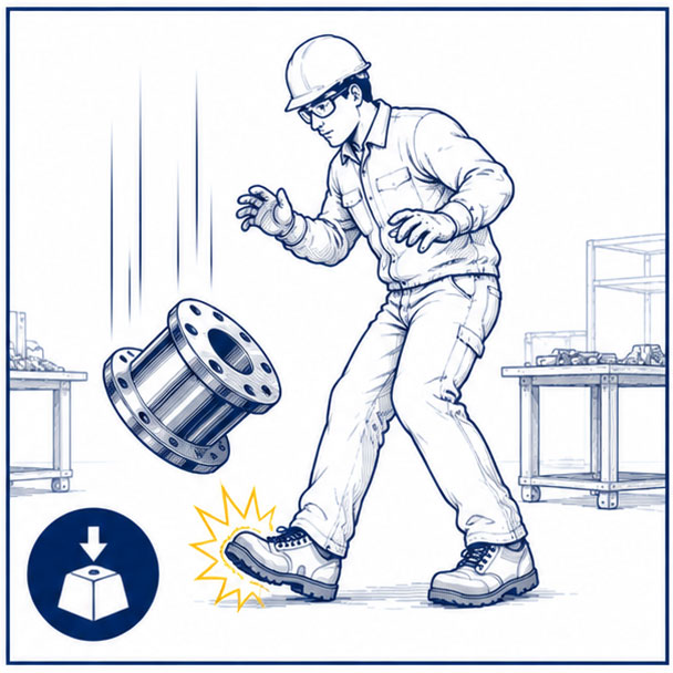 Falling metal object and impact hazards for workers in welding environments