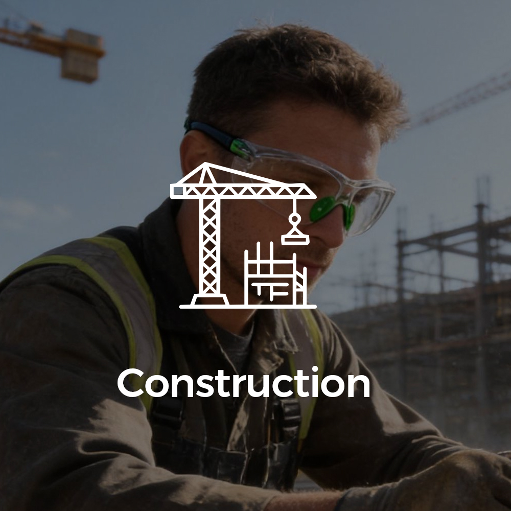 Korvion™ scratch-resistant safety glasses for construction work environments