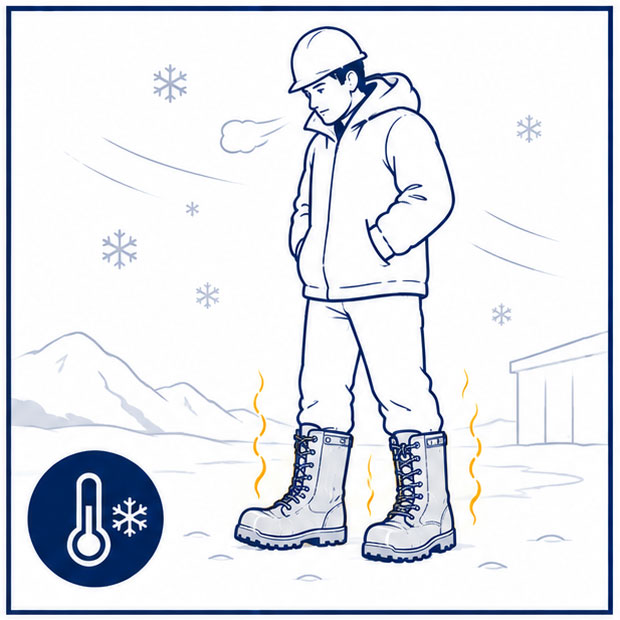 Cold temperature and heat loss hazards for workers in winter outdoor environments