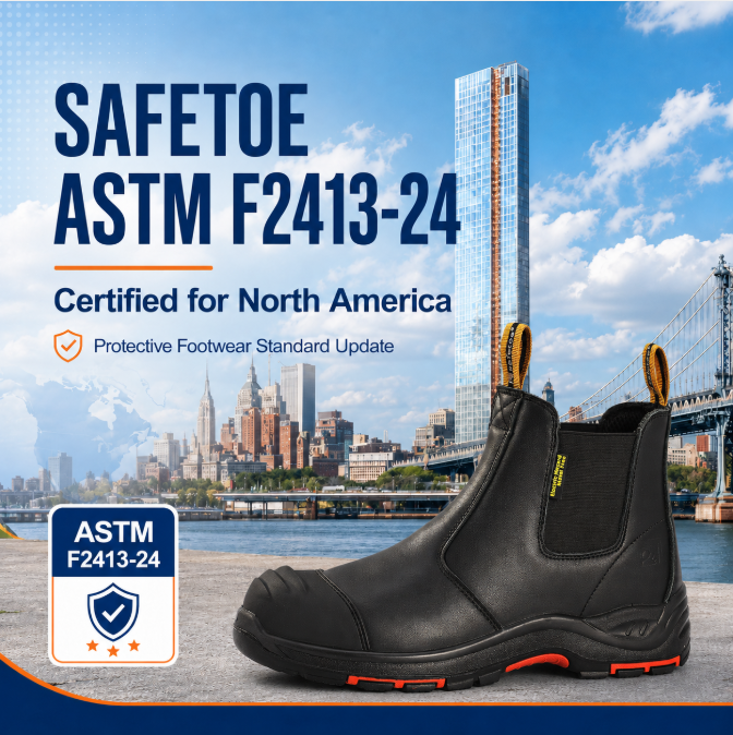 SAFETOE Safety Shoes Achieve ASTM F2413-24 Certification, Ensuring Comprehensive Protection for North American Workers