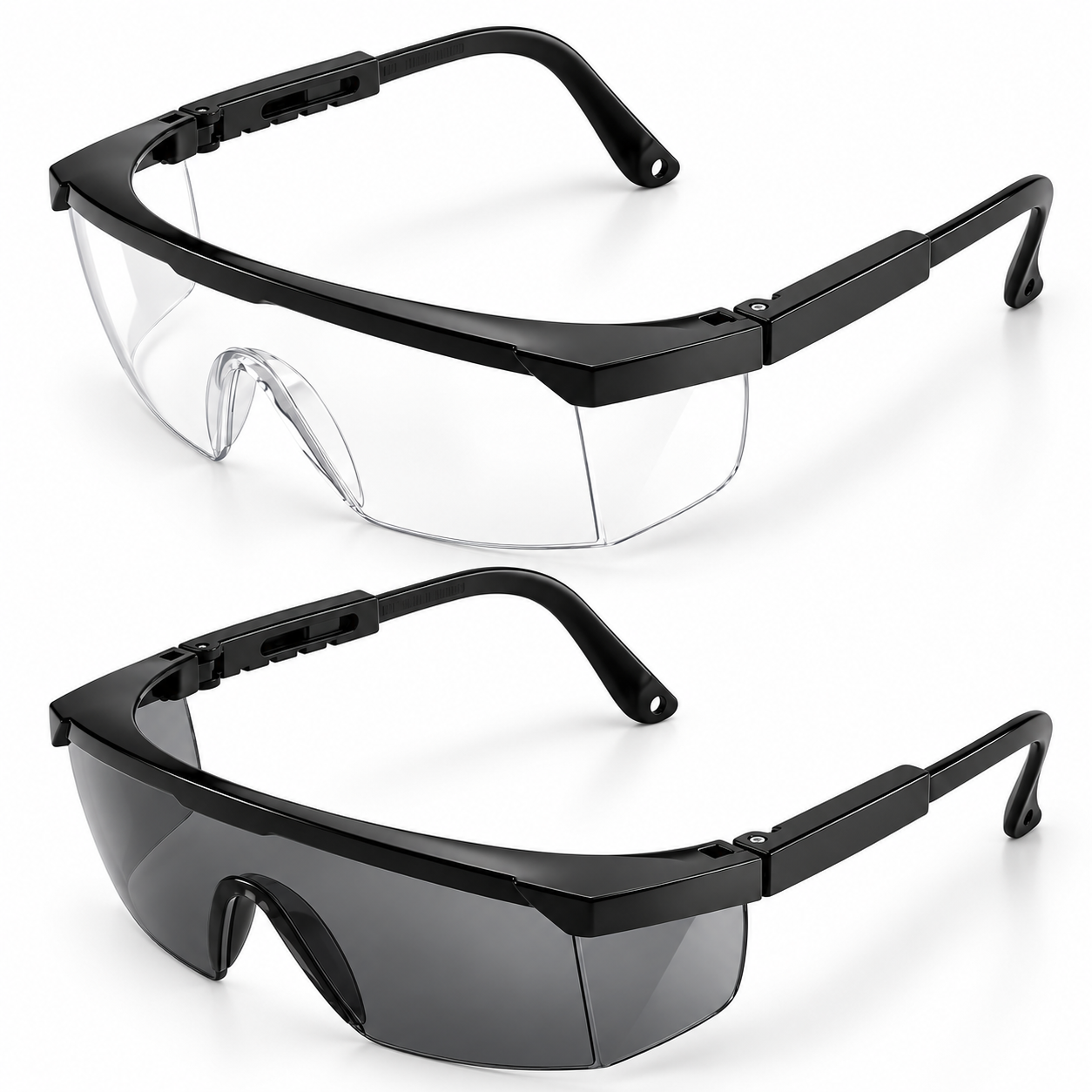 Safeyear KS102 heavy-duty industrial safety glasses with clear polycarbonate lens and durable PC frame
