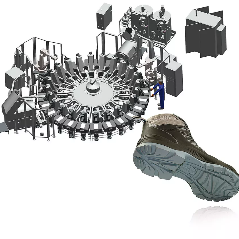 Desma 30 Position PU Injection Machine for safety shoes