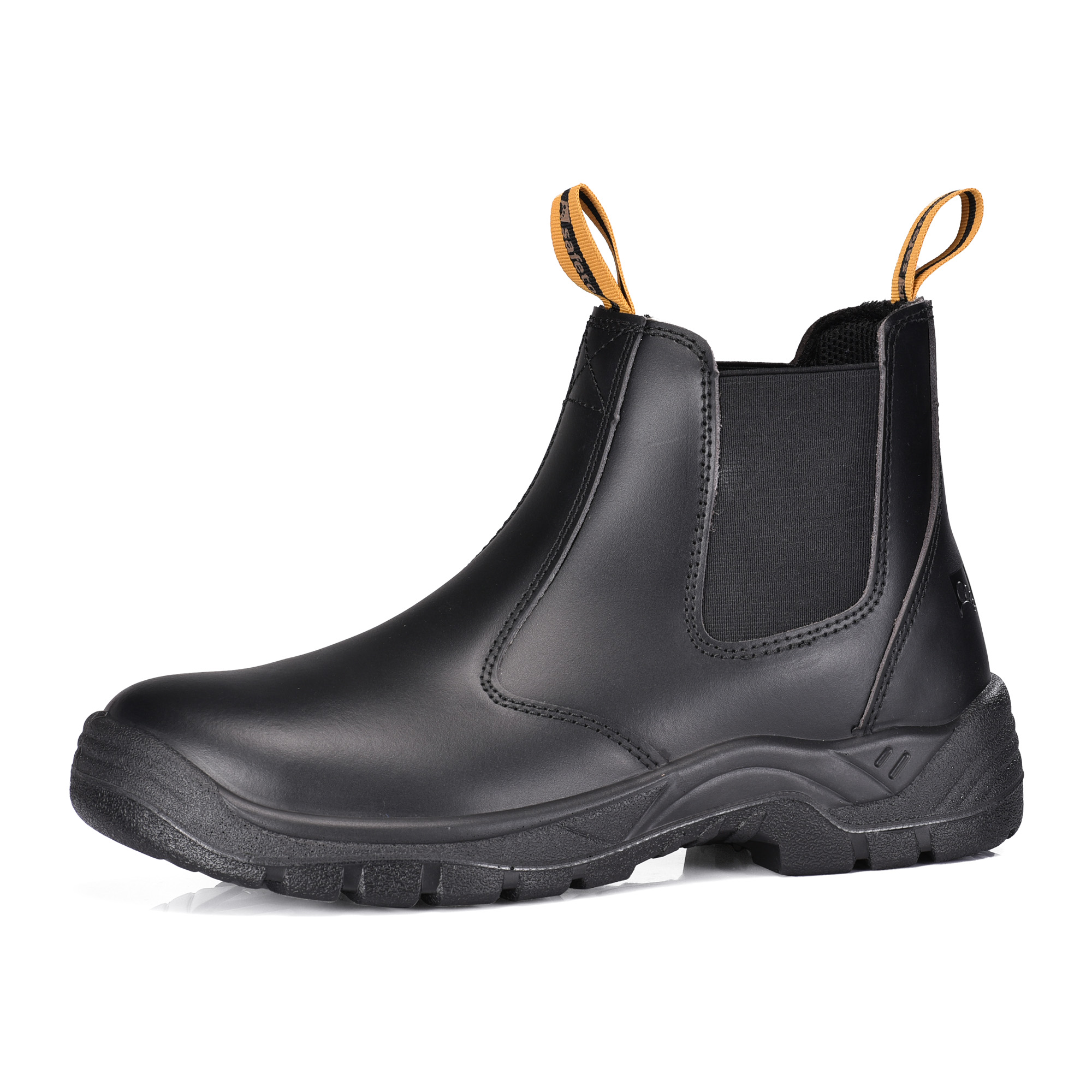 M-8025 slip-on construction safety boots with steel toe protection for contractors and industrial workers