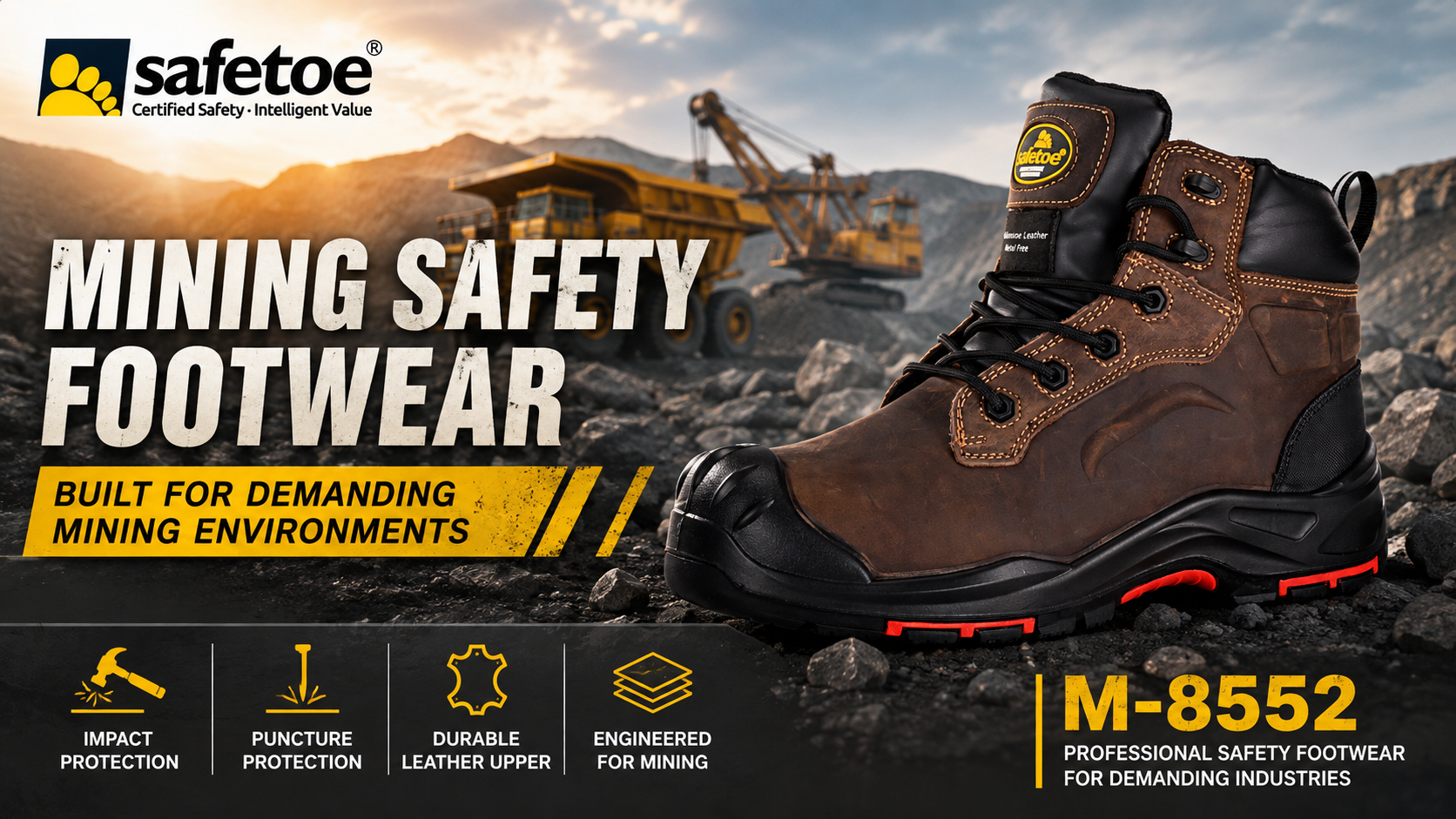 M-8552 Safety Boots for Mining & Heavy Industry