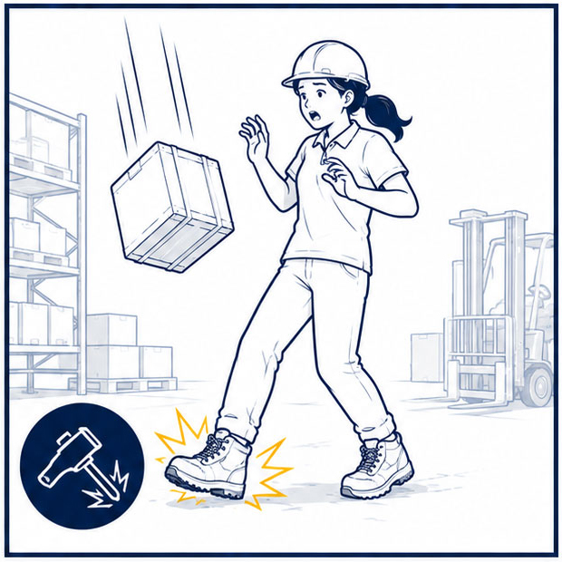 Women Job Impact Injuries from Falling Objects