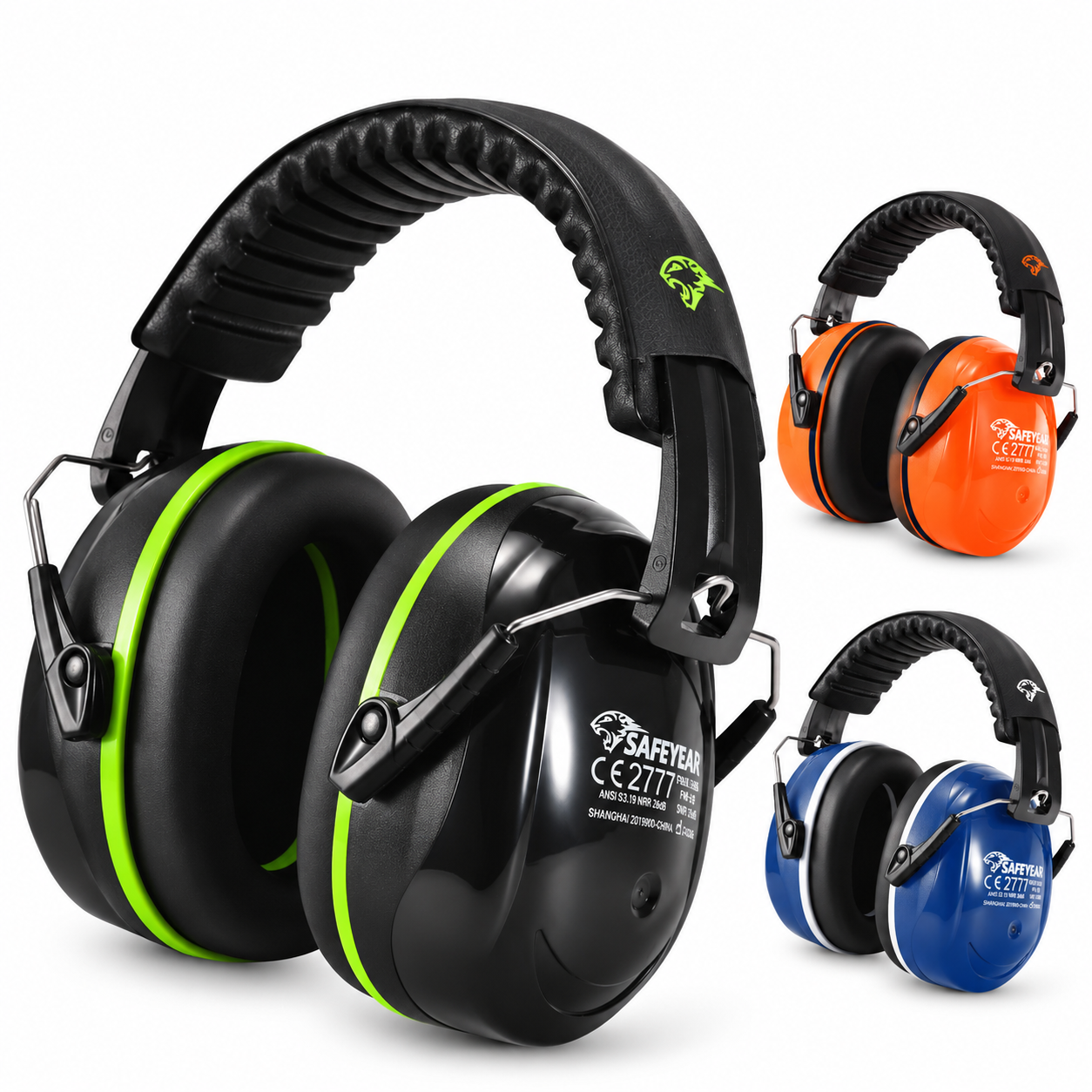 Safeyear FM-1B lightweight safety earmuffs with NRR 26 dB hearing protection