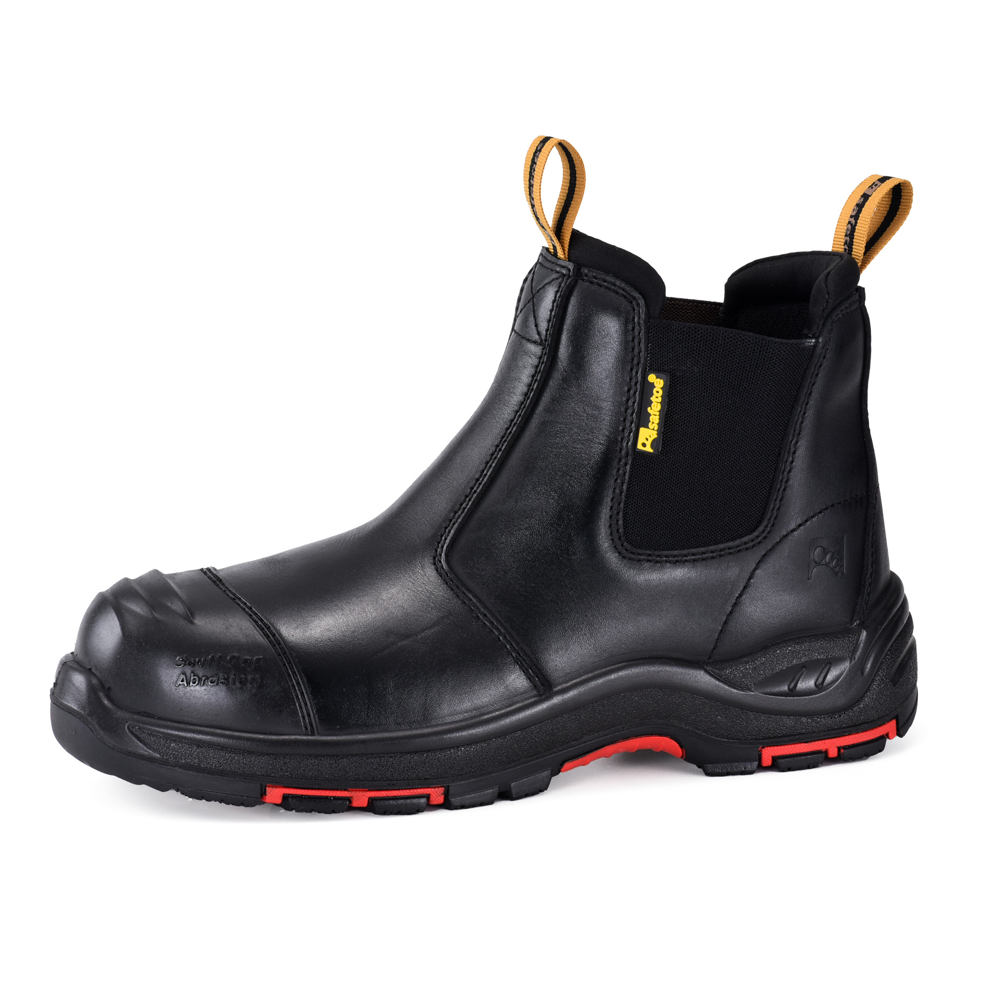 SAFETOE M-8025NBK black Chelsea safety boots, side view