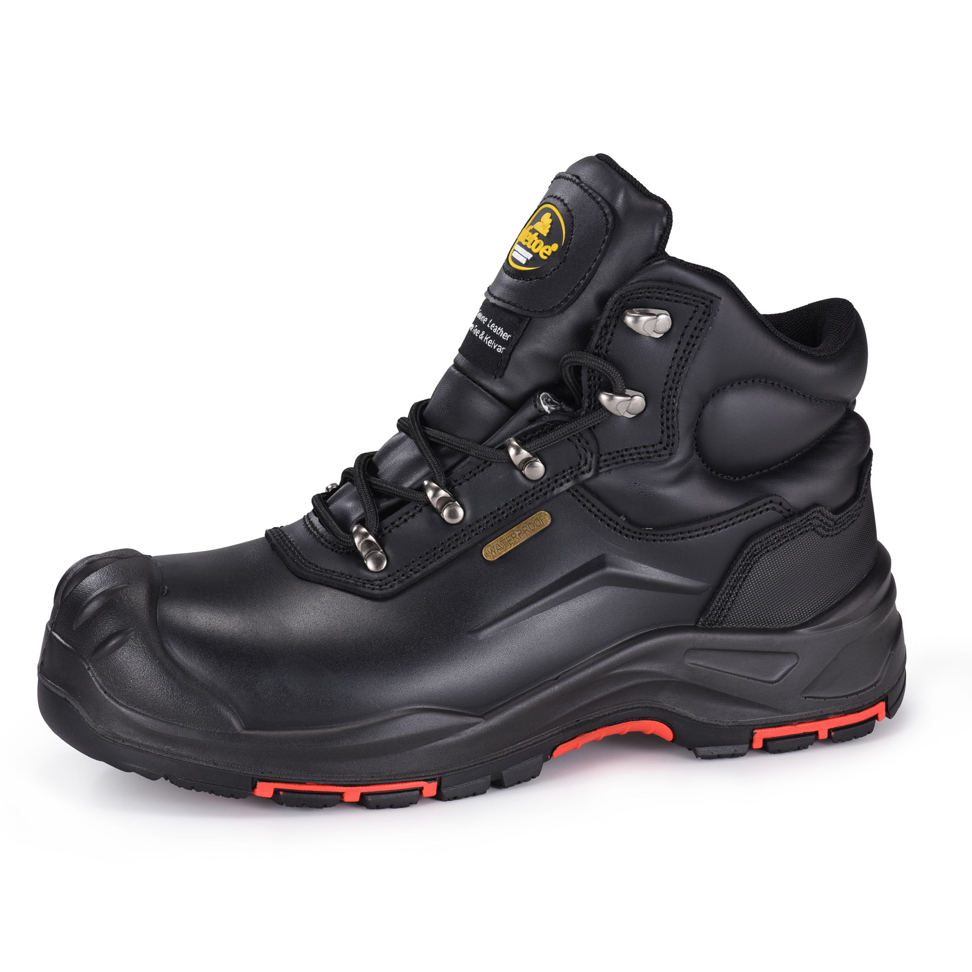 M-8565 black waterproof oil and gas safety boots with composite toe protection