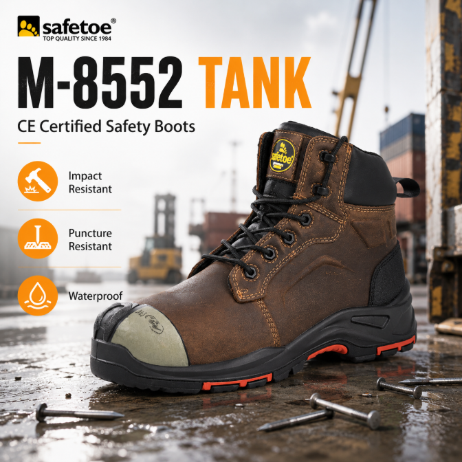 M-8552 “Tank” Safety Shoes: Industrial-Grade Protection Against Impact, Puncture, and Slips
